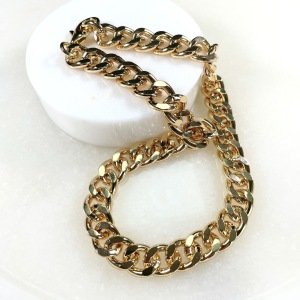 Kalın Ezme Zincir Kolye- gold- silver
