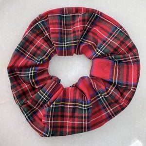 Ekose Desenli Scrunchie Toka