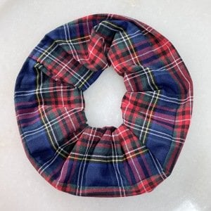 Ekose Desenli Scrunchie Toka