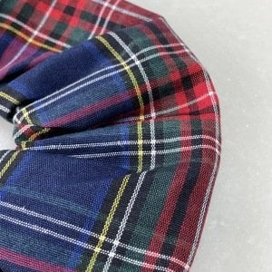Ekose Desenli Scrunchie Toka
