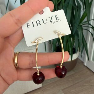 Altın Kaplama Kiraz Küpe