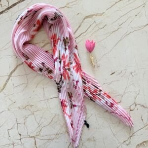 Pembe Lale Fular Kombin (70*70cm)