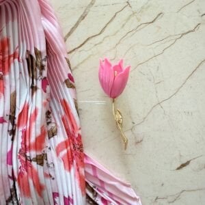 Pembe Lale Fular Kombin (70*70cm)