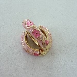 Pembe Toz Pembe Mineli Halka Küpe