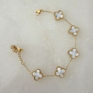 Çelik Beyaz Yonca Bileklik