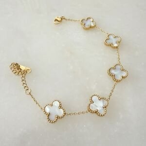 Çelik Beyaz Yonca Bileklik