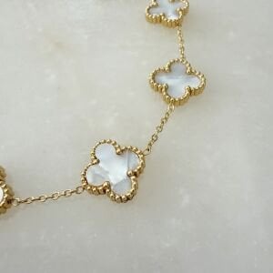 Çelik Beyaz Yonca Bileklik