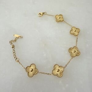 Çelik Gold Yonca Bileklik