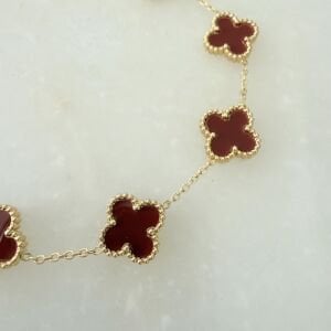 Çelik Bordo Yonca Bileklik