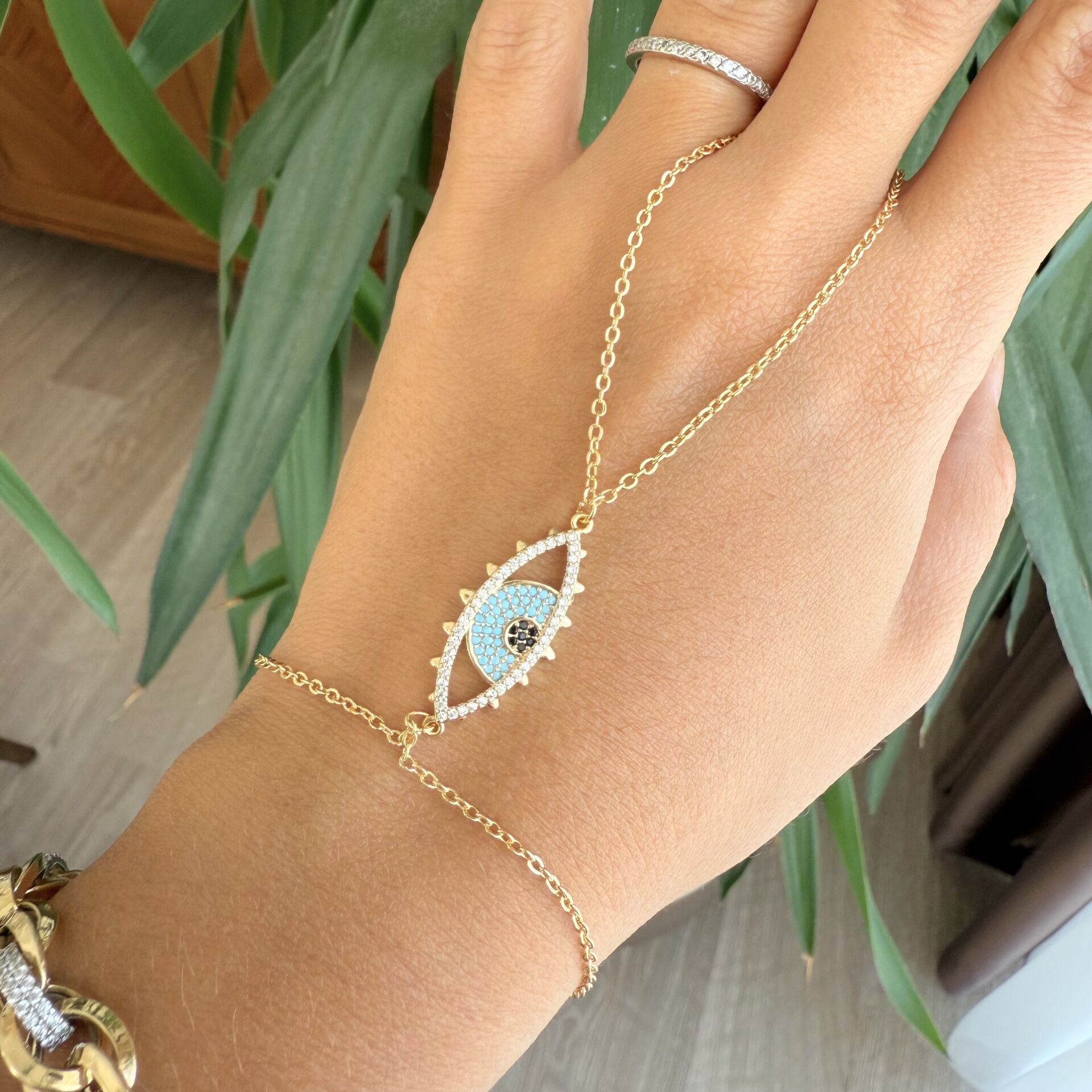 Altın Kaplama Göz Figürlü Şahmeran