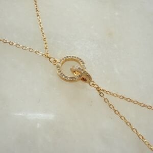 Altın Kaplama Taşlı Halka Detaylı Şahmeran