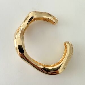 Altın Kaplama Kıvrımlı Plaka Bileklik -gold-