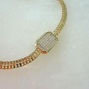 Özel Seri Dikdörtgen Taşlı Balıksırtı Bileklik