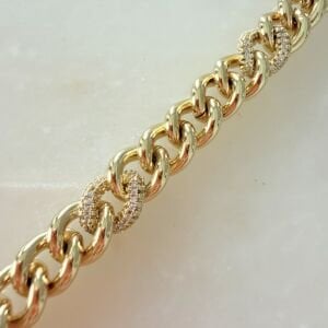 Özel Seri Taş Detaylı Ezme Zincir Bileklik