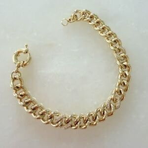 Özel Seri Taş Detaylı Ezme Zincir Bileklik