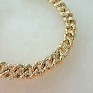 Özel Seri Taş Detaylı Ezme Zincir Bileklik