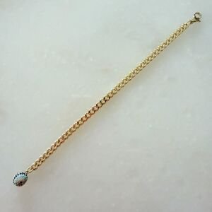 Özel Seri Taşlı Nazar Detaylı Ezme Zincir Bileklik