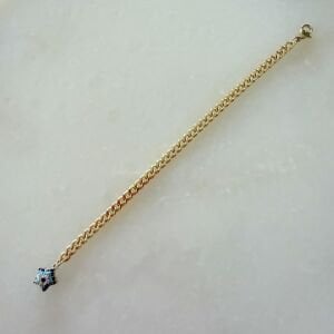 Özel Seri Taşlı Yıldız Detaylı Ezme Zincir Bileklik