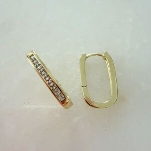 Özel Seri Taşlı Oval Küpe