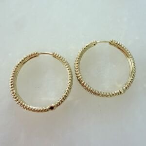 Özel Seri Taşlı Topçuklu Halka Küpe