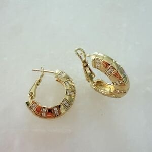 Özel Seri Bombeli Taşlı Halka Küpe