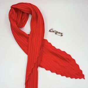 M.Kemal ATATÜRK İmza Broş- Kırmızı İpek Saten Fular Kombin