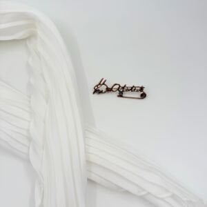 M.Kemal ATATÜRK İmza Broş - Beyaz İpek Saten Fular Kombin