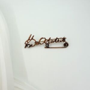 M.Kemal ATATÜRK İmza Broş - Beyaz İpek Saten Fular Kombin