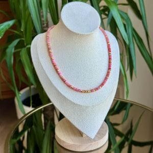 Pembe Gold Boncuk Kolye