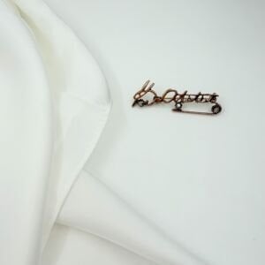 M.Kemal Atatürk İmza Broş -Beyaz İpek Saten Fular Kombin