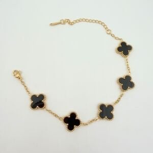 Çelik Siyah Yonca Bileklik