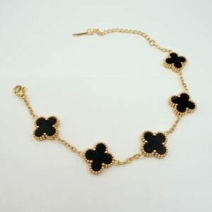 Çelik Siyah Yonca Bileklik