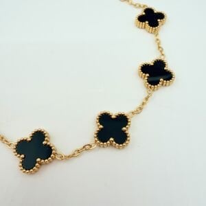 Çelik Siyah Yonca Bileklik