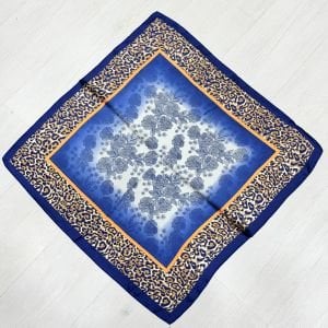 Çiçekli Leopar Desenli Fular - Şal (70*70cm)