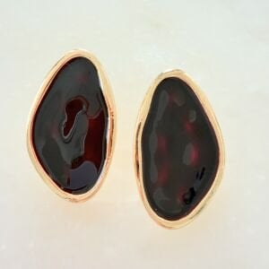 Bordo Mineli Asimetrik Küpe