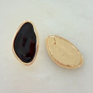 Bordo Mineli Asimetrik Küpe