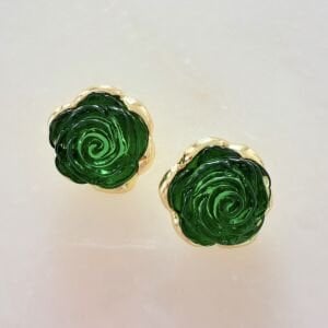 Marka Model Yeşil Gül Küpe