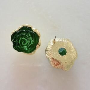 Marka Model Yeşil Gül Küpe