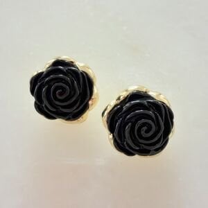 Marka Model Siyah Gül Küpe