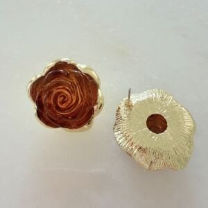 Marka Model Kahverengi Gül Küpe