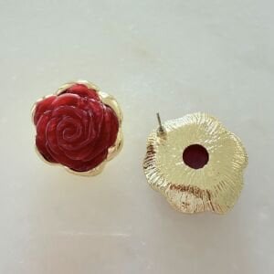 Marka Model Kırmızı Gül Küpe