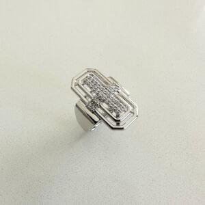 Özel Seri Dikdörtgen Taşlı Yüzük -silver-