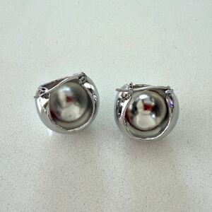 Altın Kaplama Top Küpe Küçük Boy Silver 1.8cm
