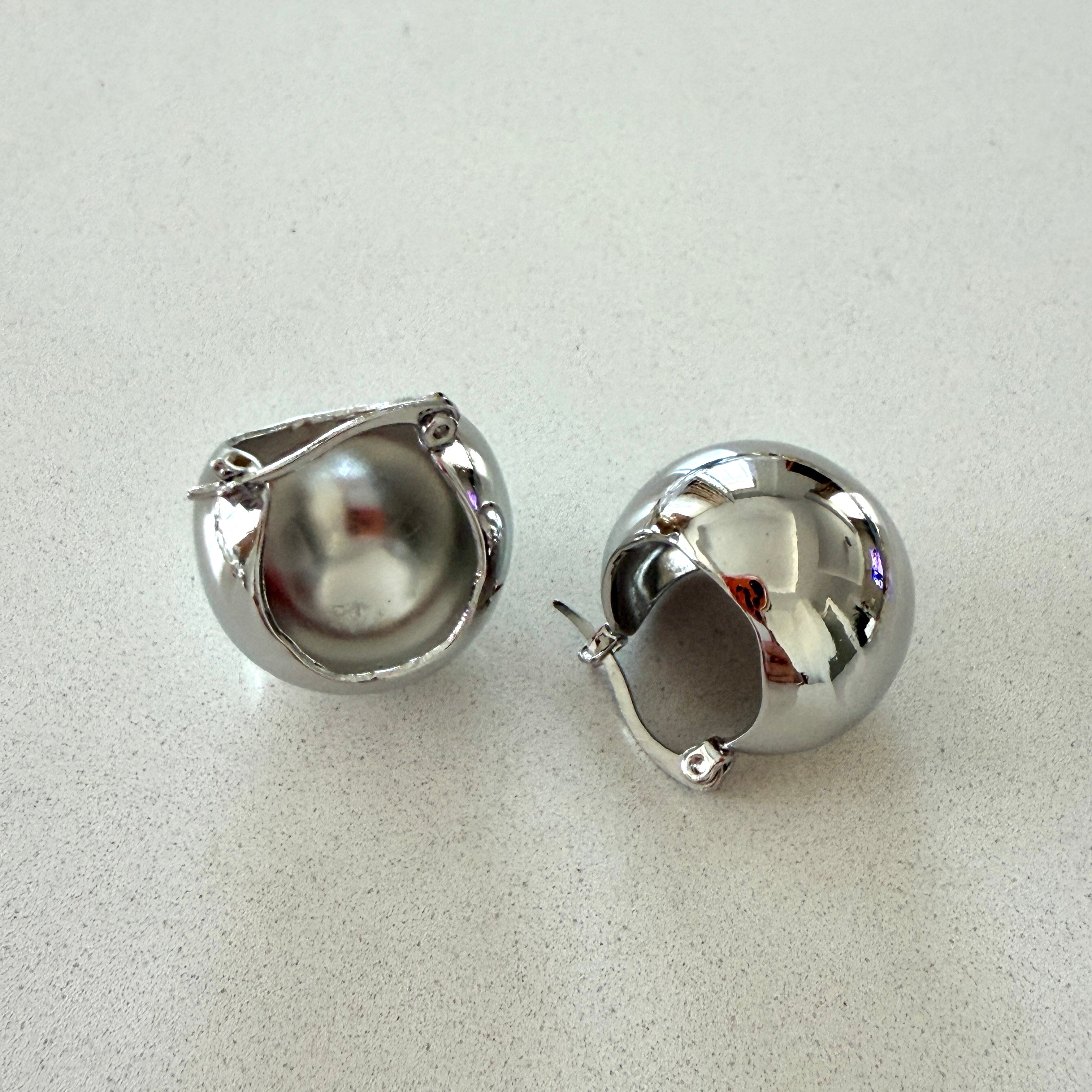 Altın Kaplama Top Küpe Küçük Boy Silver 1.8cm