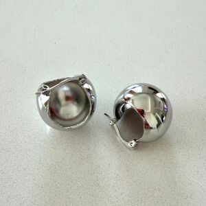Altın Kaplama Top Küpe Küçük Boy Silver 1.8cm