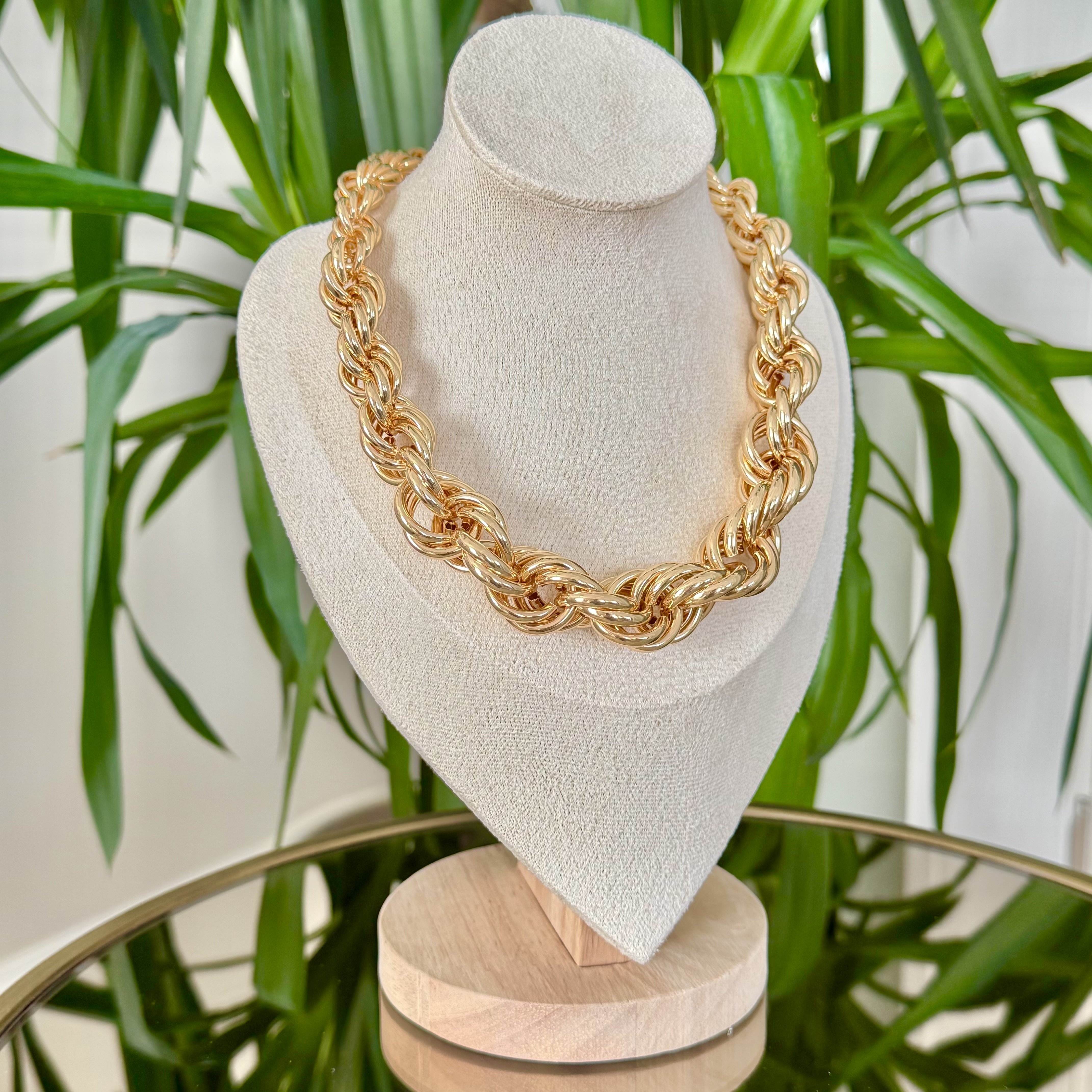 Vintage Kalın Burgu Kolye