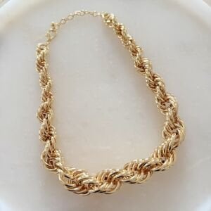 Vintage Kalın Burgu Kolye