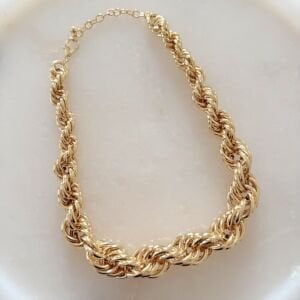 Vintage Kalın Burgu Kolye