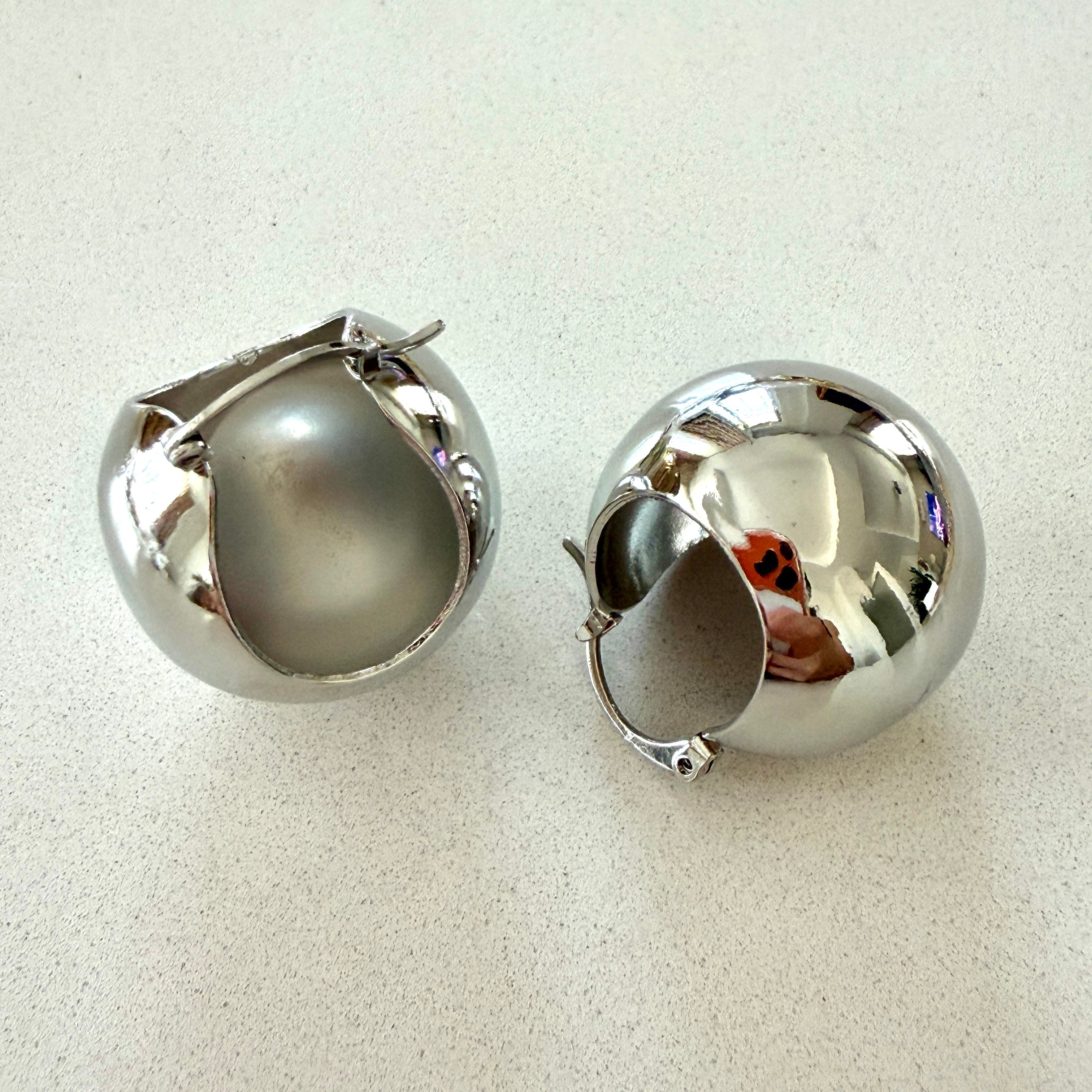Altın Kaplama Top Küpe Silver 2,5cm