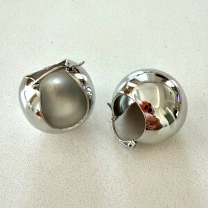 Altın Kaplama Top Küpe Silver 2,5cm